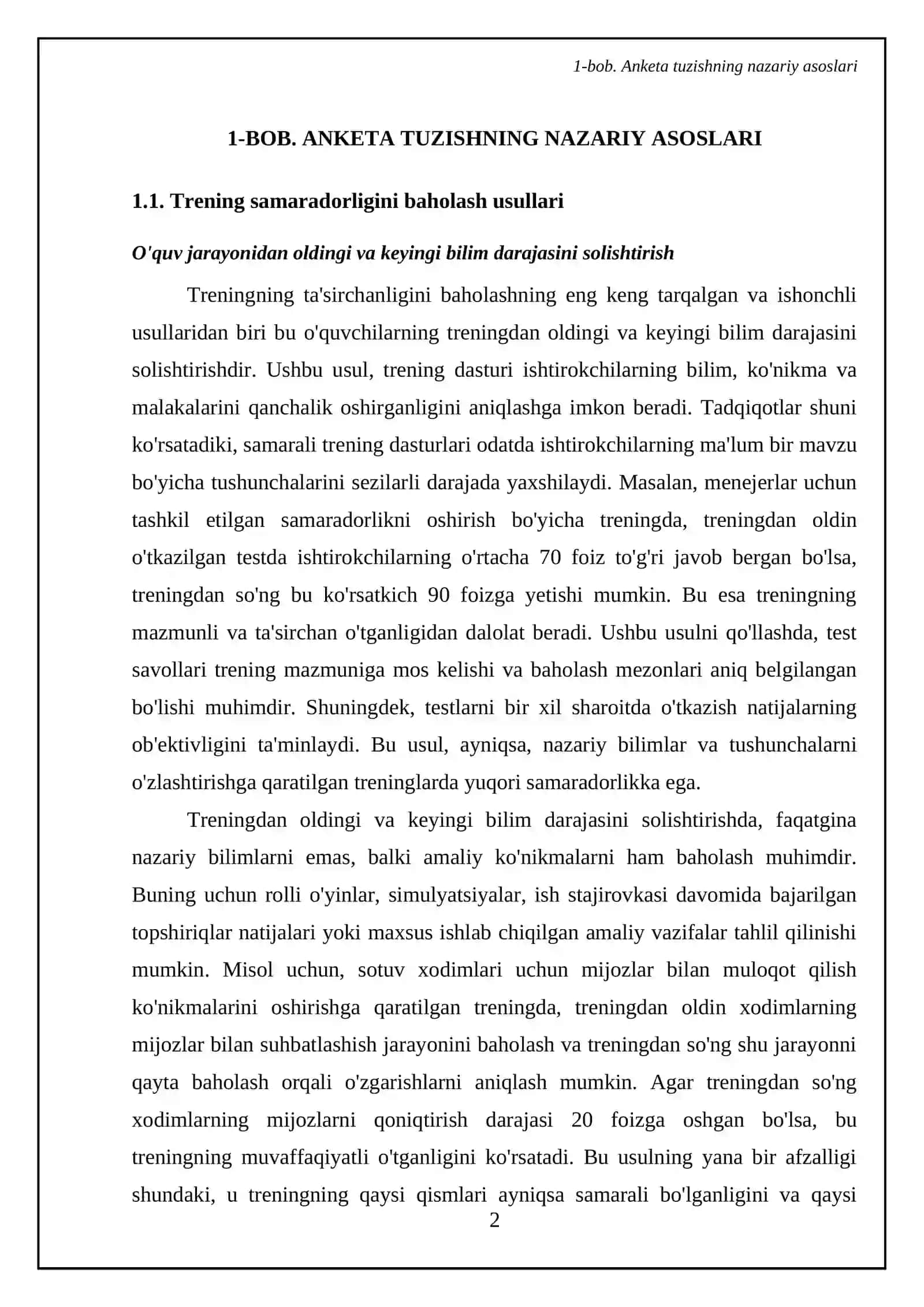 Trening effektligini òrganish bòyicha anketa tuzish 4