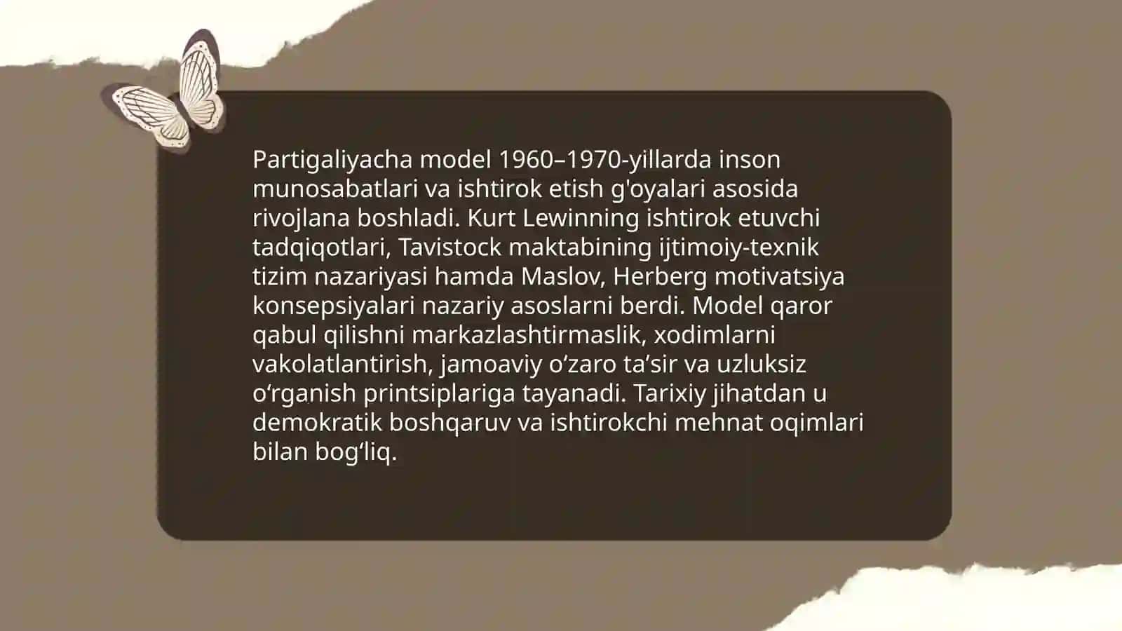 Menejmentning Partigaliyacha modeli va uning asosiy afzalliklari 4