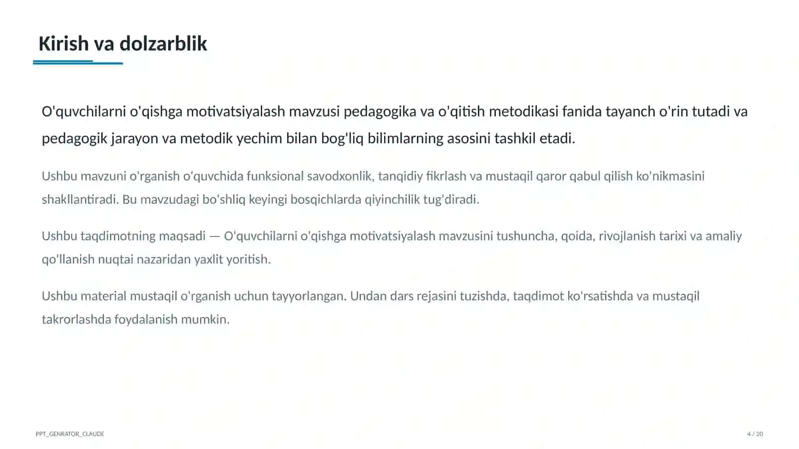 O'quvchilarni o'qishga motivatsiyalash 4