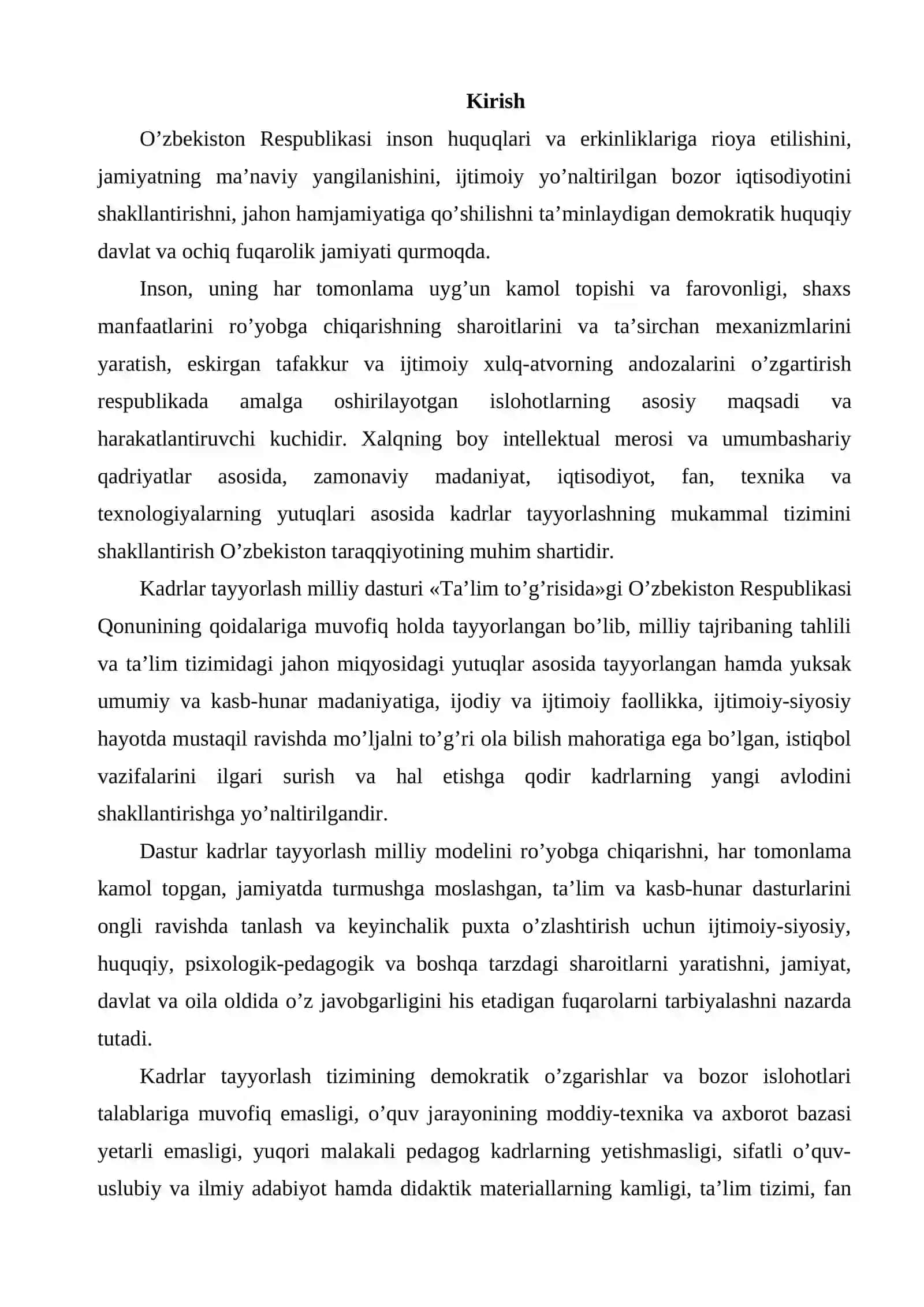 Kadrlar tayyorlash milliy dasturida ilm-fan va ishlab chiqarishning integratsiyalashuvi 4