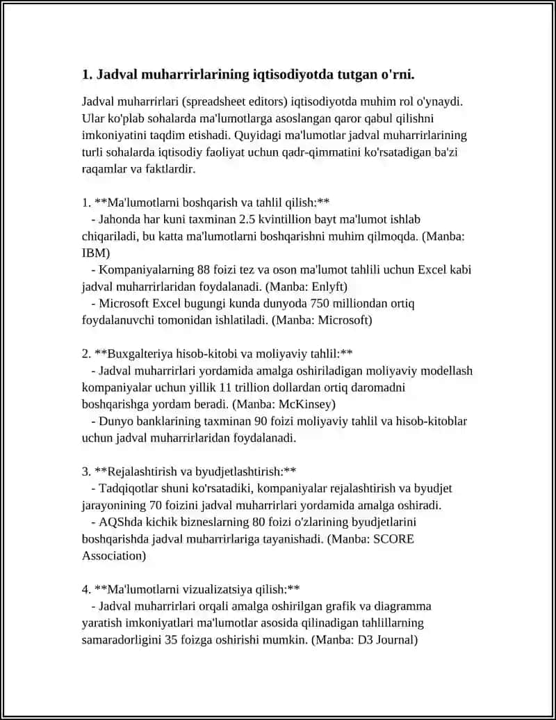 Jadval Muharrirlari va Ularning Iqtisodiyotdagi O'rni 4