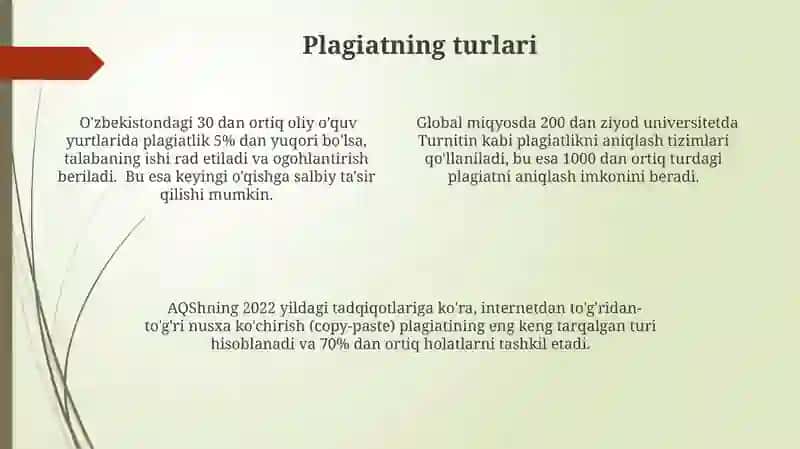 Plagiat va uning salbiy oqibatlari 4