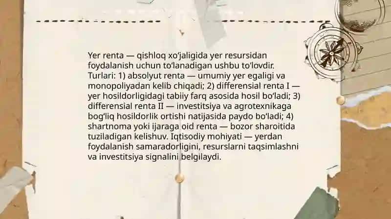 Agrar munosabatlar va qishloq xo‘jaligida ijara haqi tushunchasi 4
