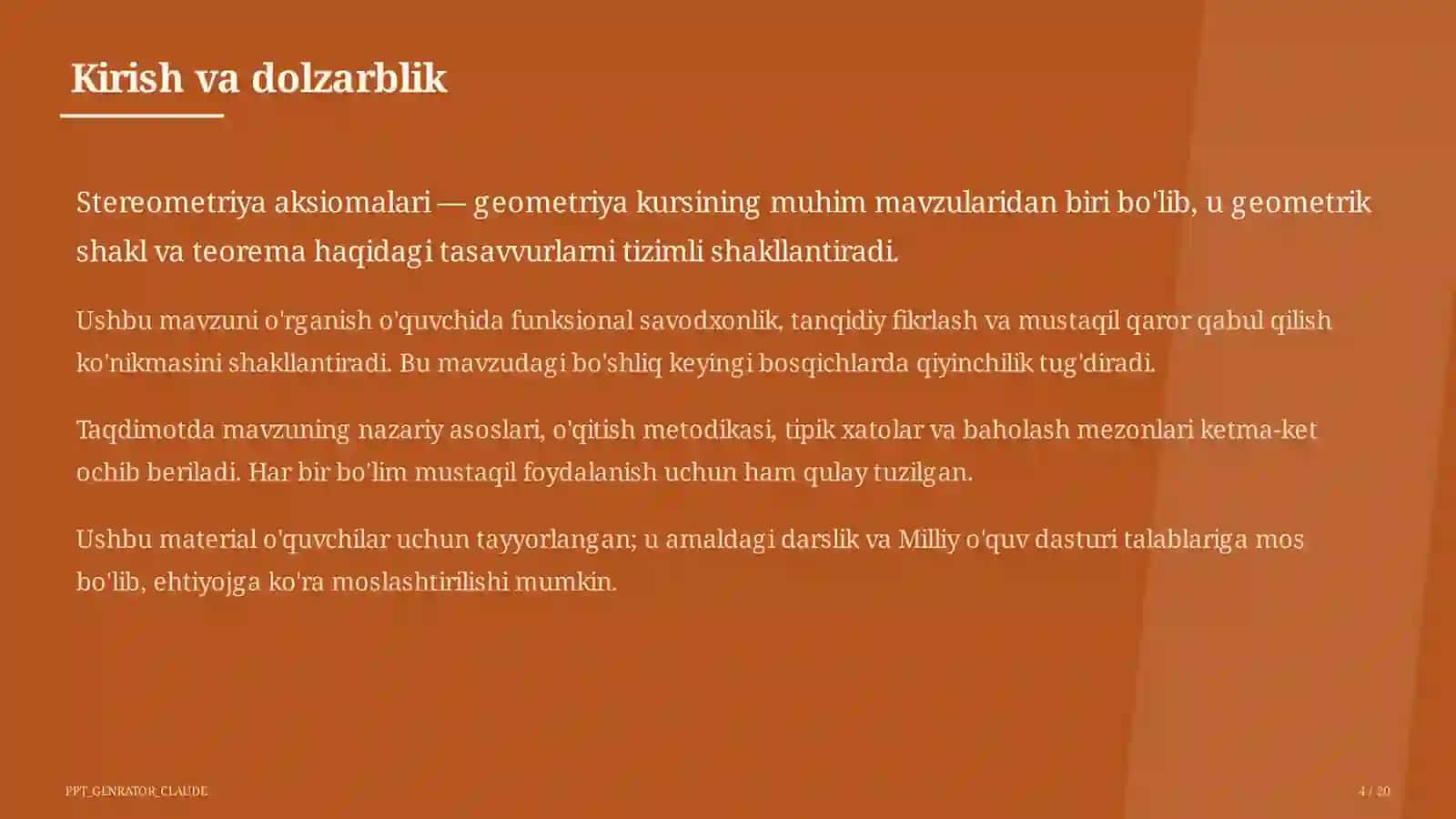Stereometriya aksiomalari (10-sinf) 4