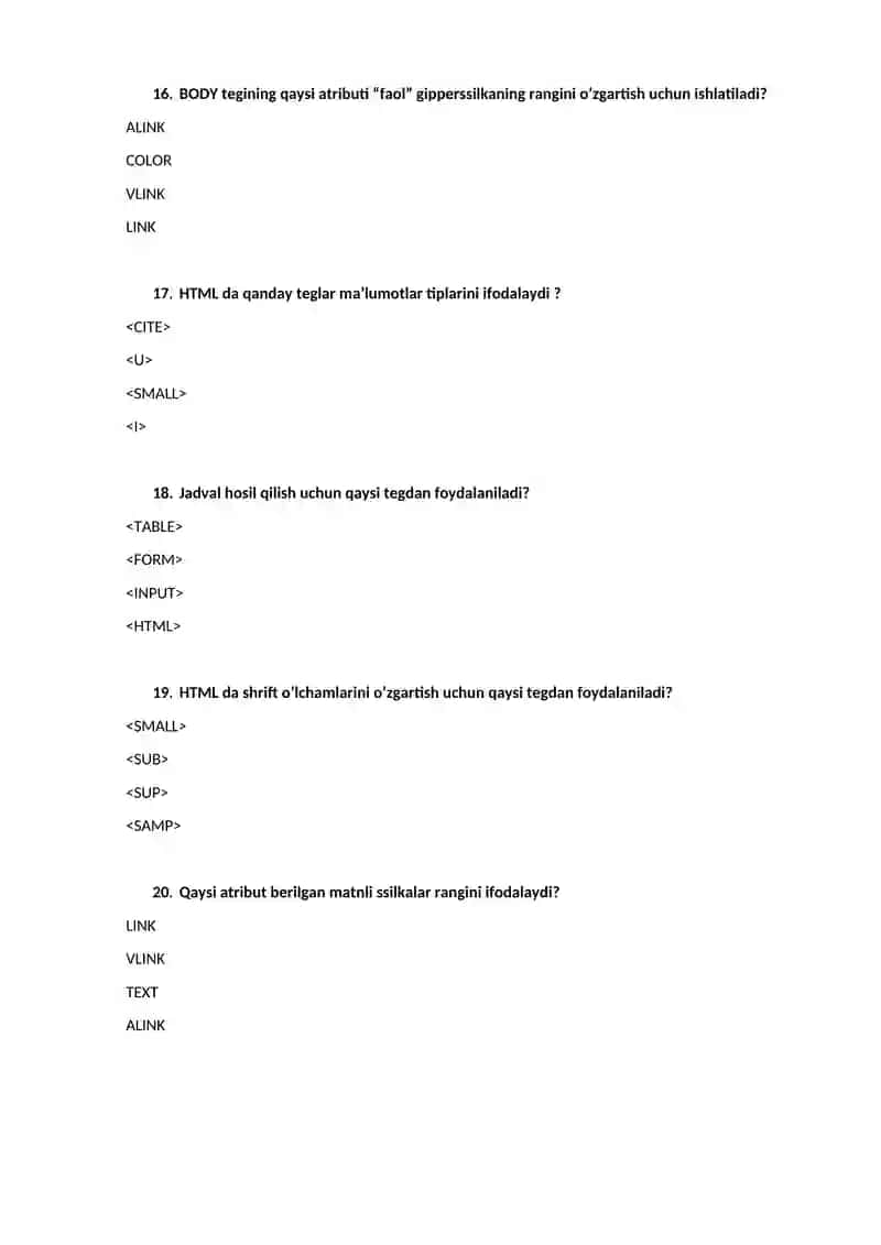 HTML darslik 4