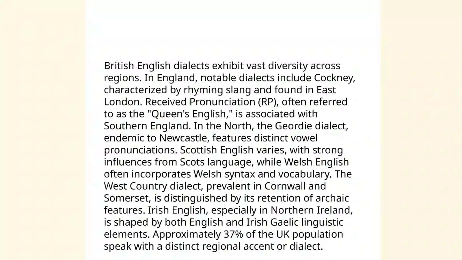 Variants and dialect 4