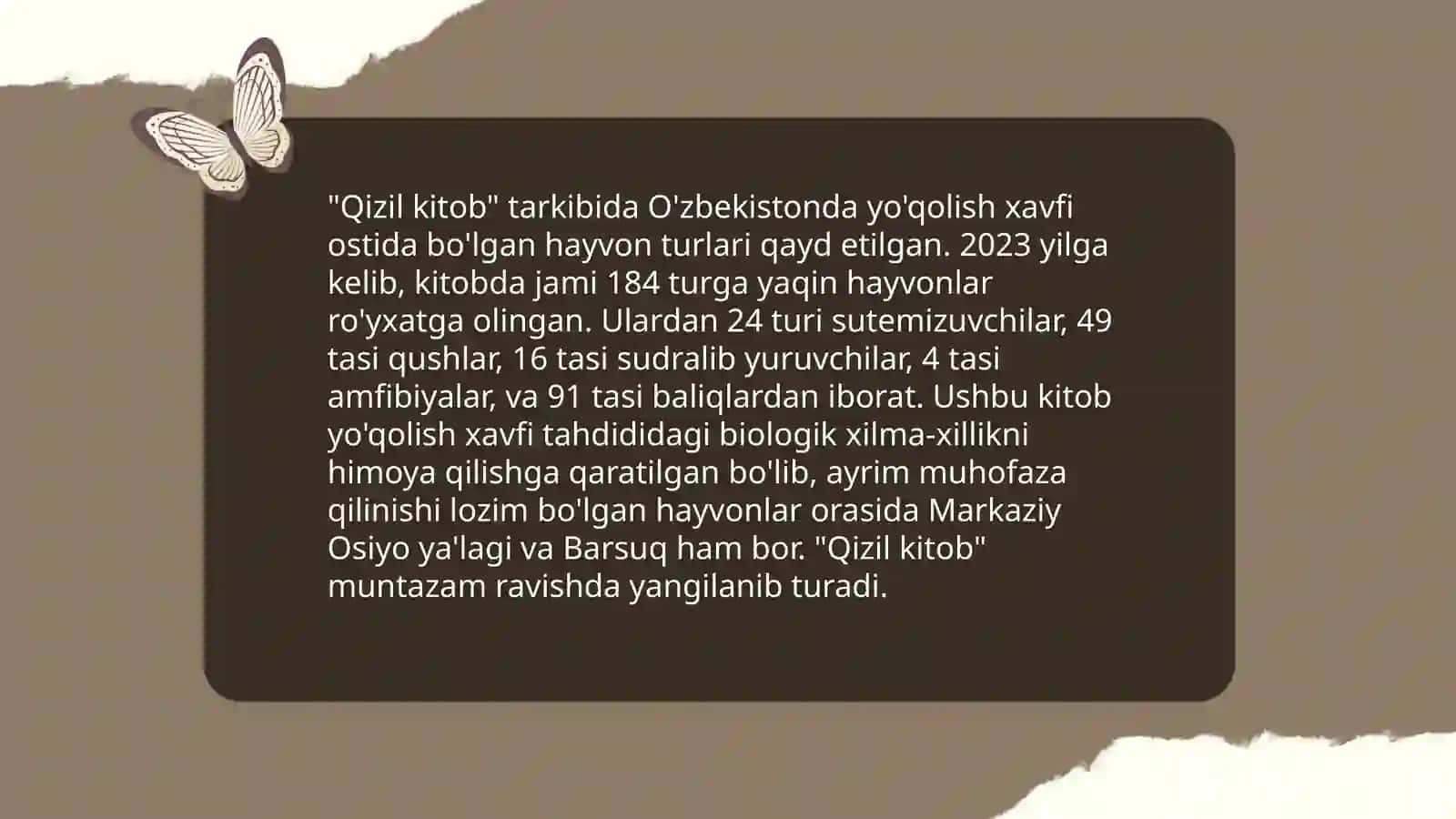 O‘zbekiston Respublikasi “Qizil kitobi” va uning atrof-muhitni muhofaza qilishdagi o‘rni 4