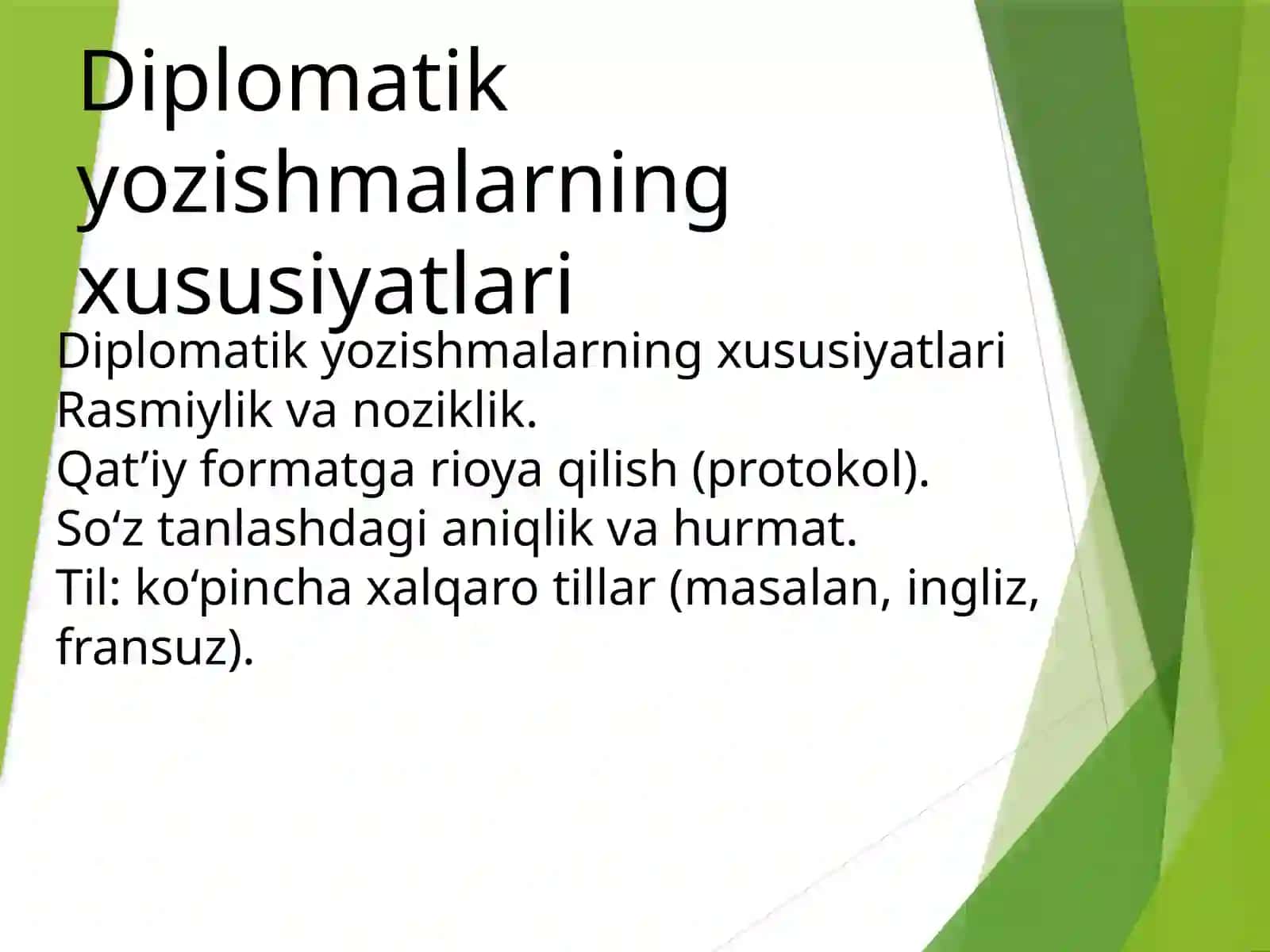 Diplomatik va tijorat yozishmalari 4