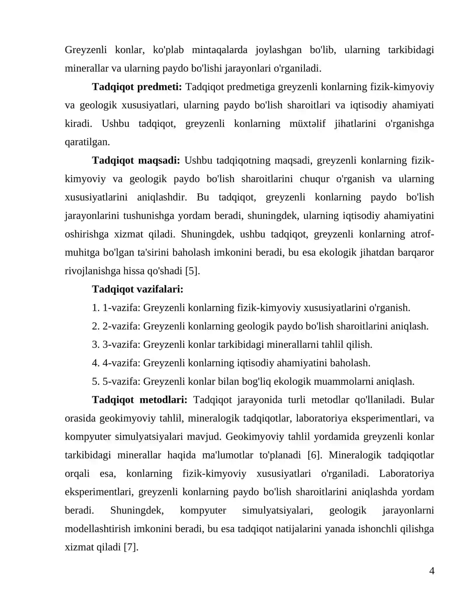 Greyzenli konlarning fizik-kimyoviy va geologik paydo bo'lish sharoitlari 4