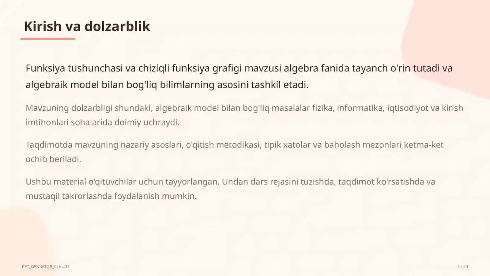 Funksiya tushunchasi va chiziqli funksiya grafigi (7-sinf) 4