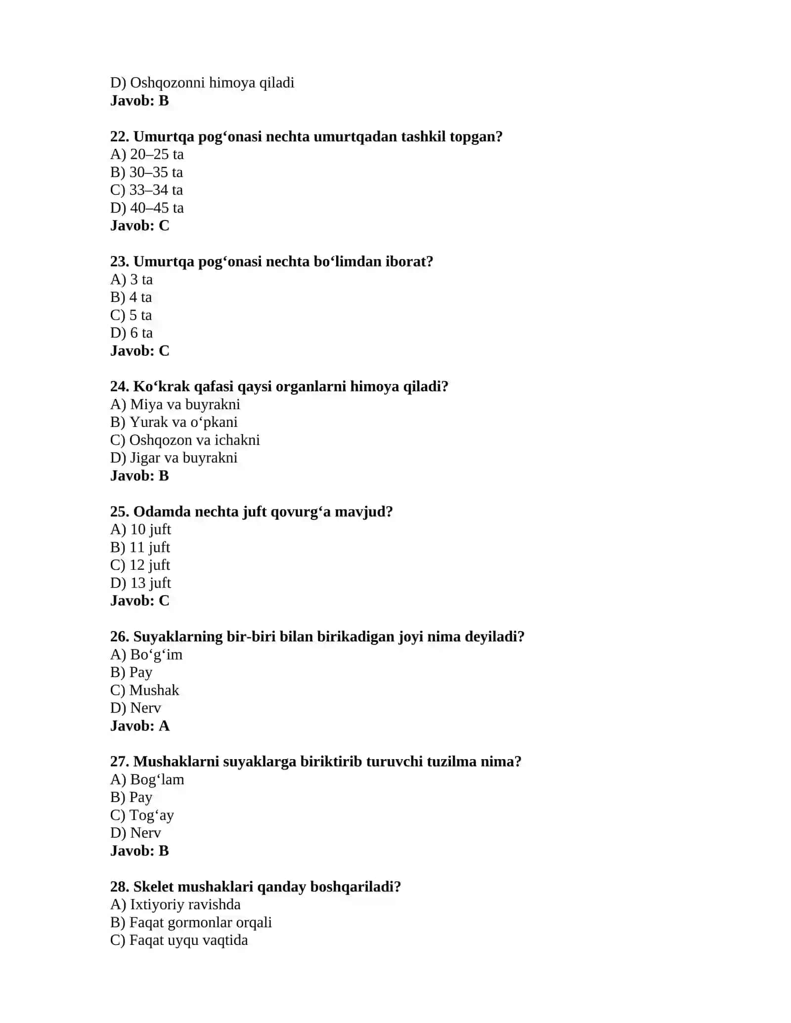 8-sinf Biologiya — 500-test 4