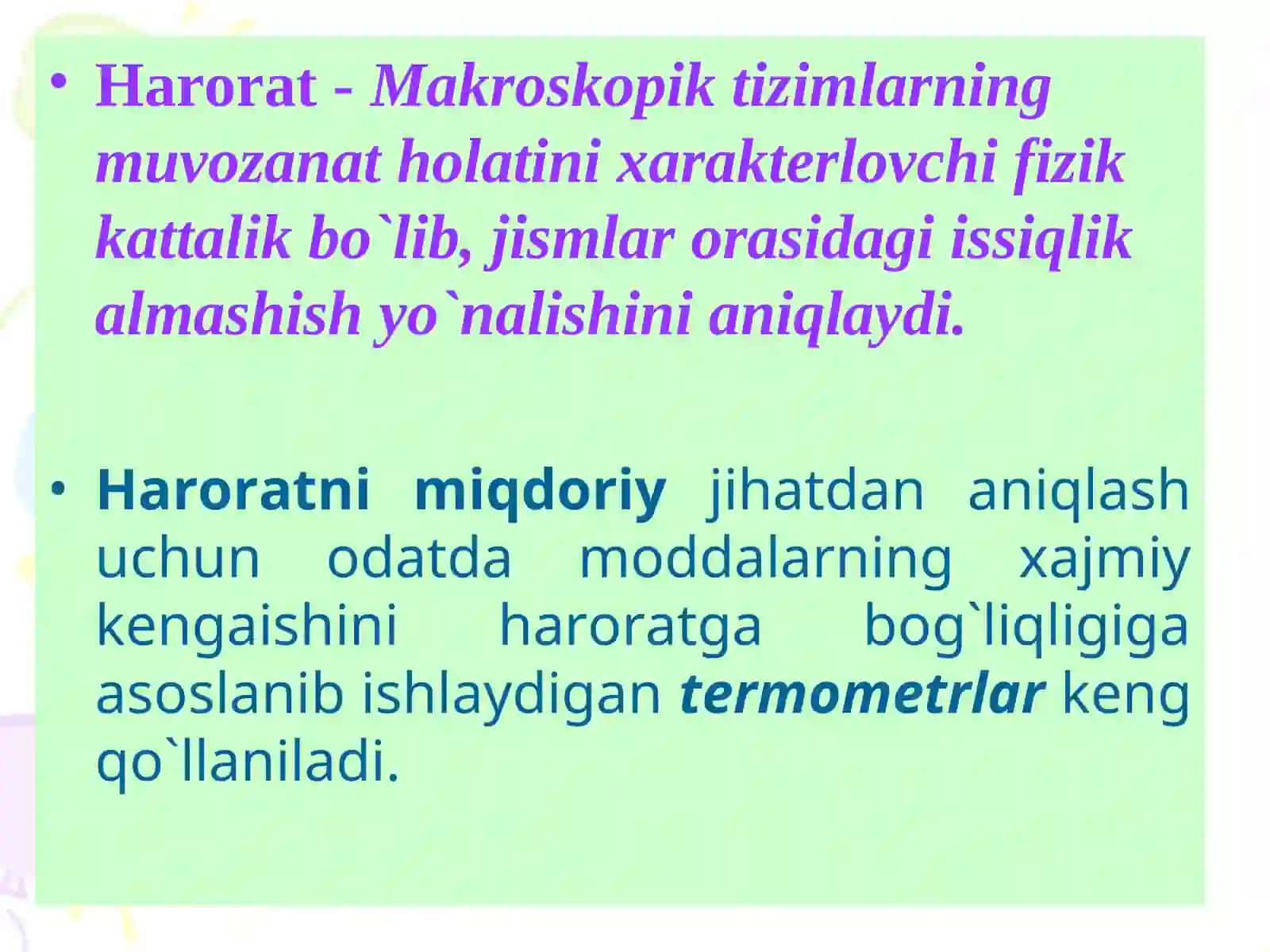 Issiqlik va harorat 4
