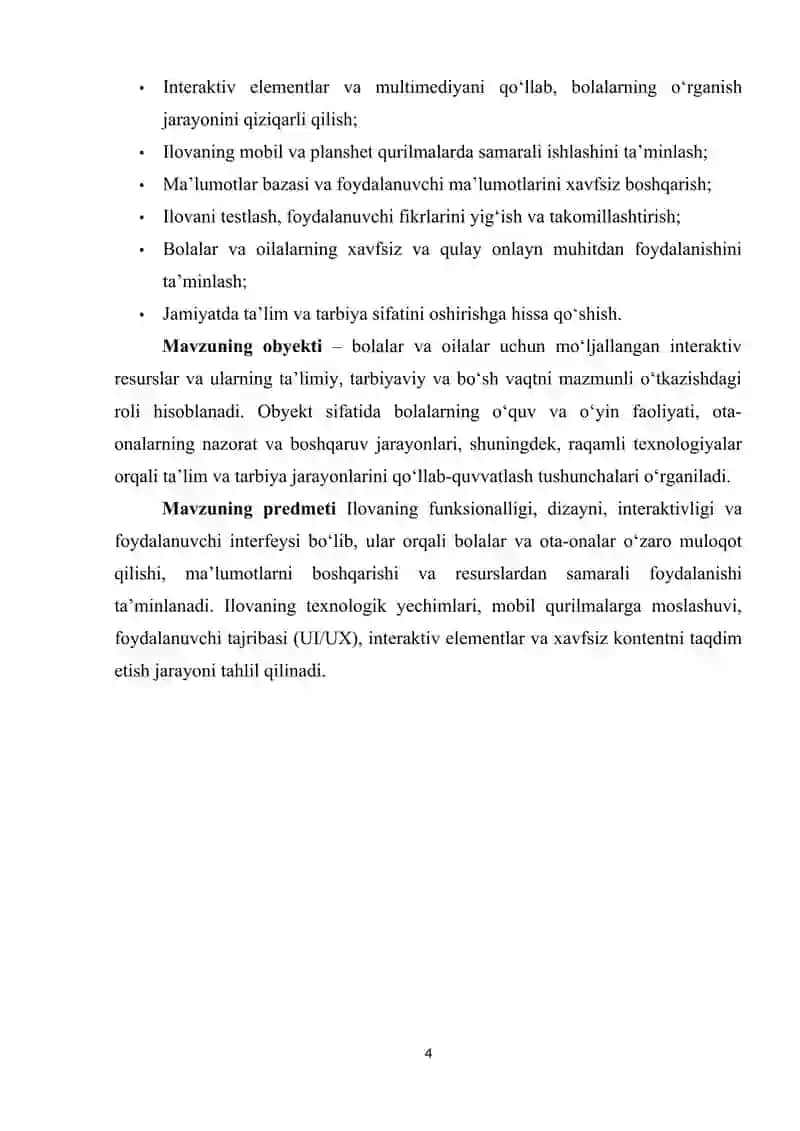Oila va bolalar uchun resurslar ilovasini yaratish 4