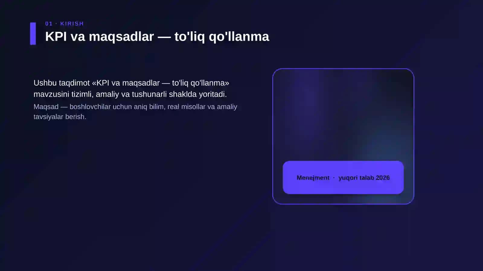 KPI va maqsadlar — to'liq qo'llanma 4