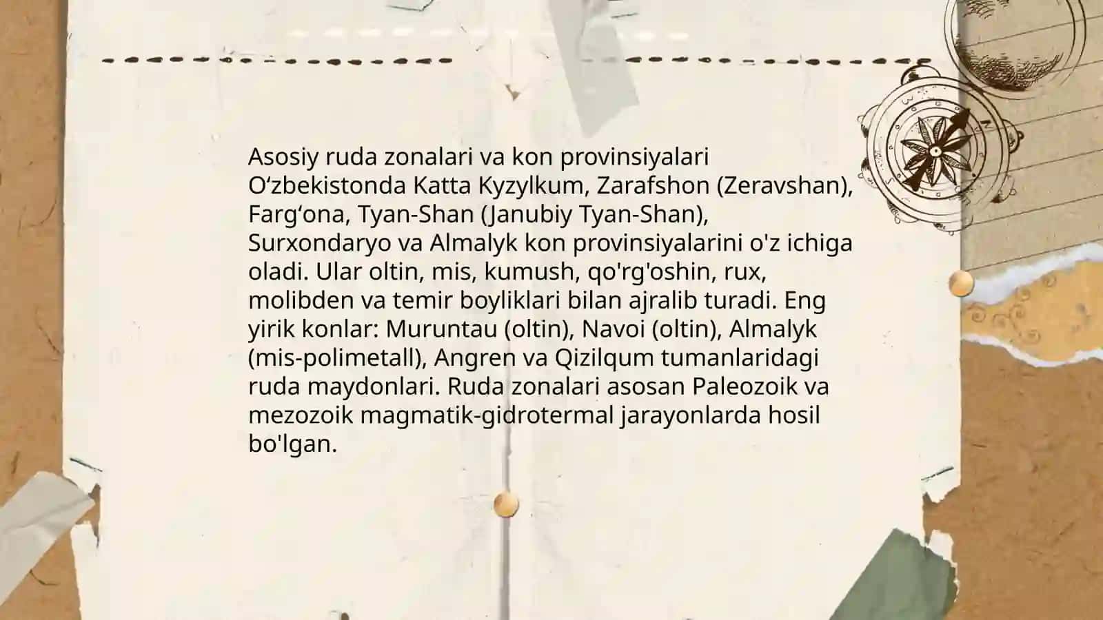 Oʻzbekistonning foydali qazilmalari.Rudali qazilma boyliklari 4