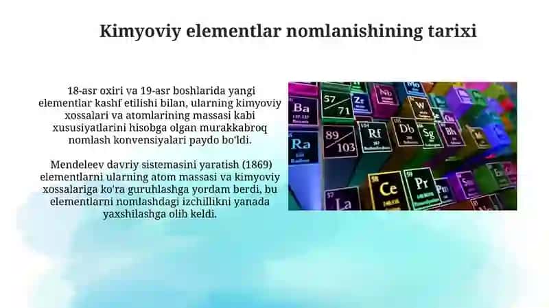 Kimyoviy elementlarning nomlanishi 4