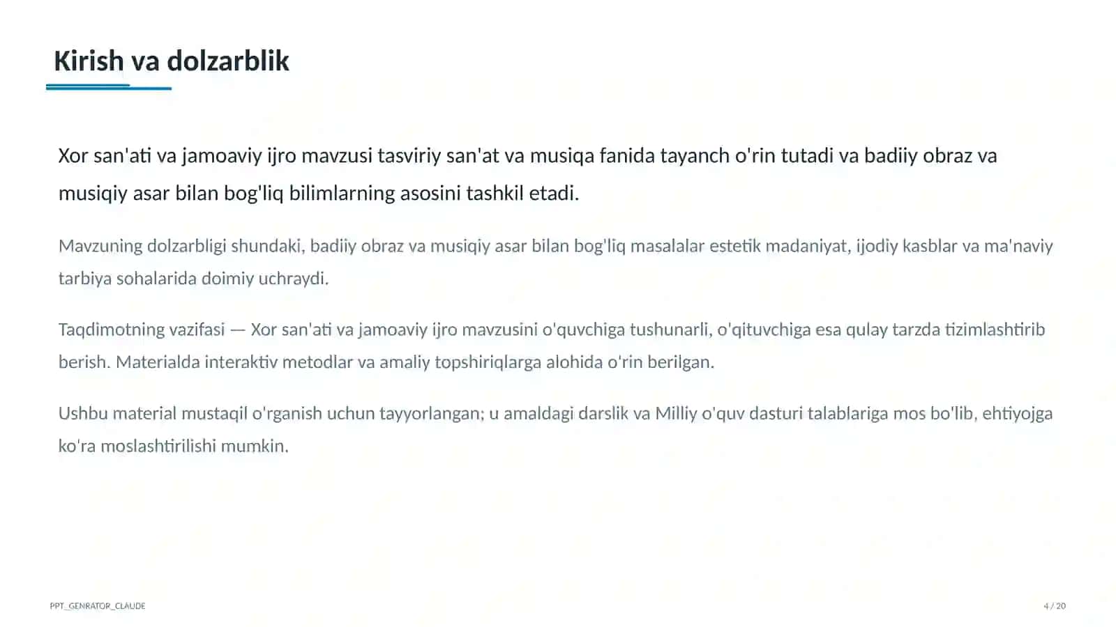 Xor san'ati va jamoaviy ijro (7-sinf) 4