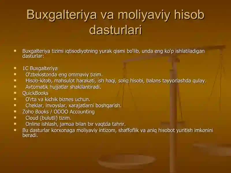 Iqtisodiyotta foydalaniladigan dasturiy mahsulotlar 4