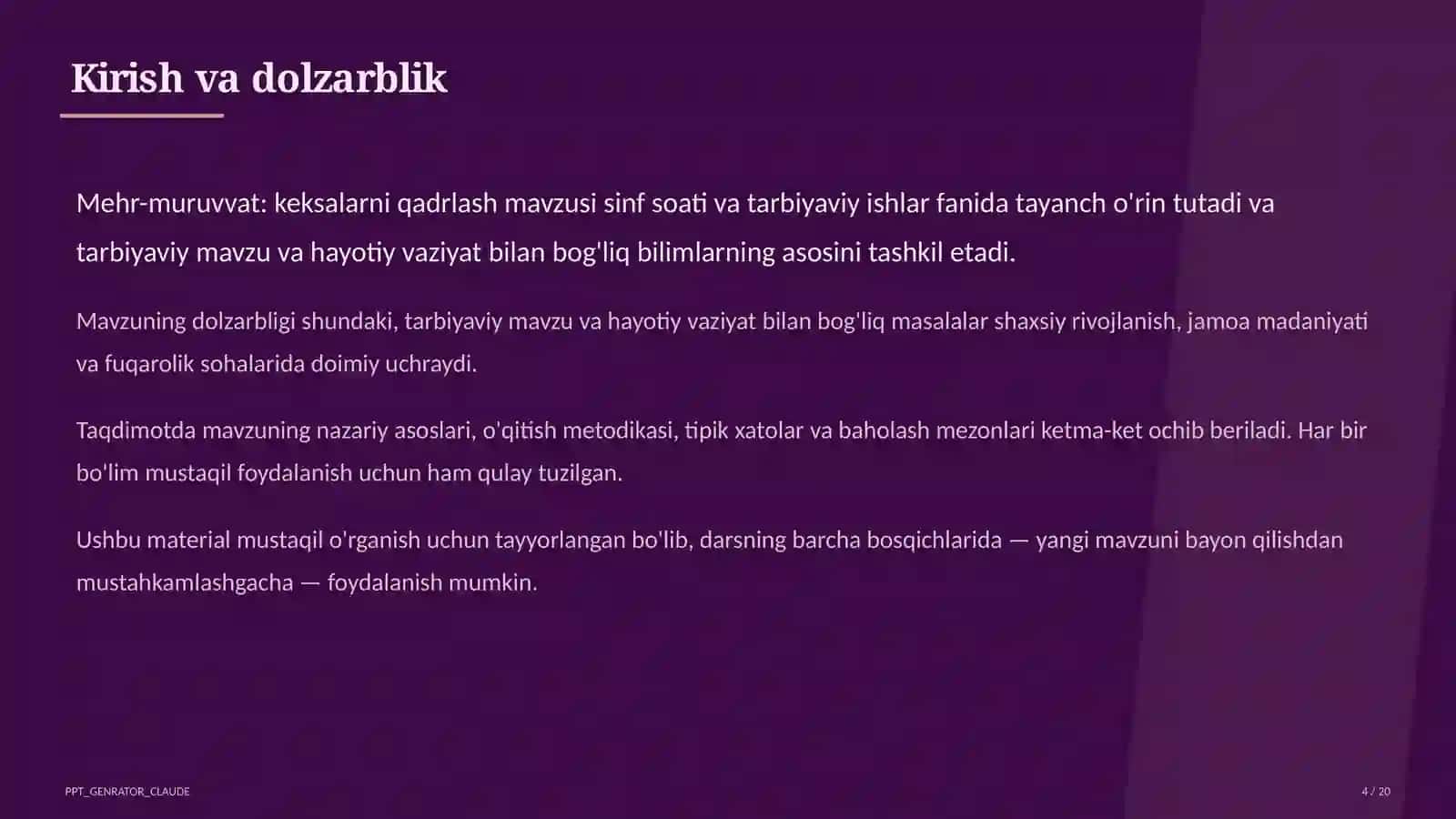 Mehr-muruvvat: keksalarni qadrlash 4
