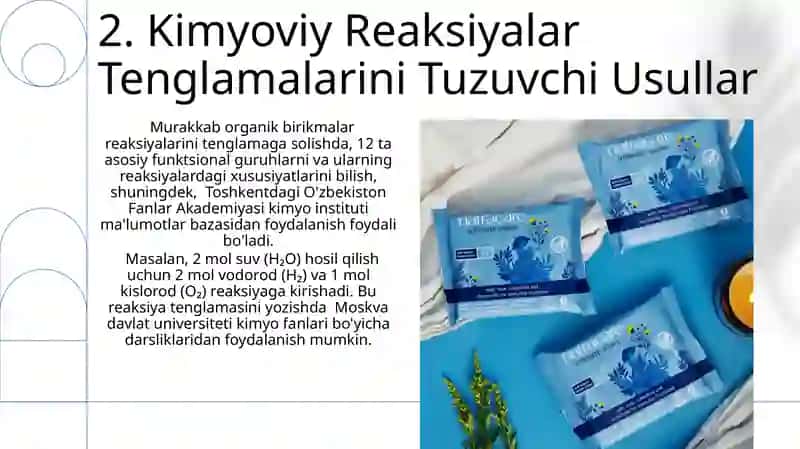 Organika va anorganikadan masalalar yechimi ishlanish usuli bilan 4