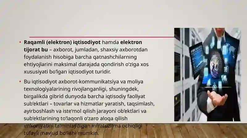 Raqamli iqtisodiyotning tarkibiy qismi 4