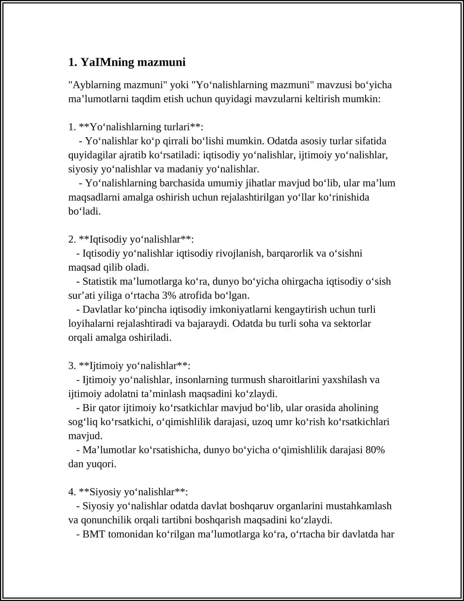 YALPI MILLIY MAHSULOTNING MAZMUNI, TARKIBIY QISMLARI VA HARAKAT SHAKLLARI 4