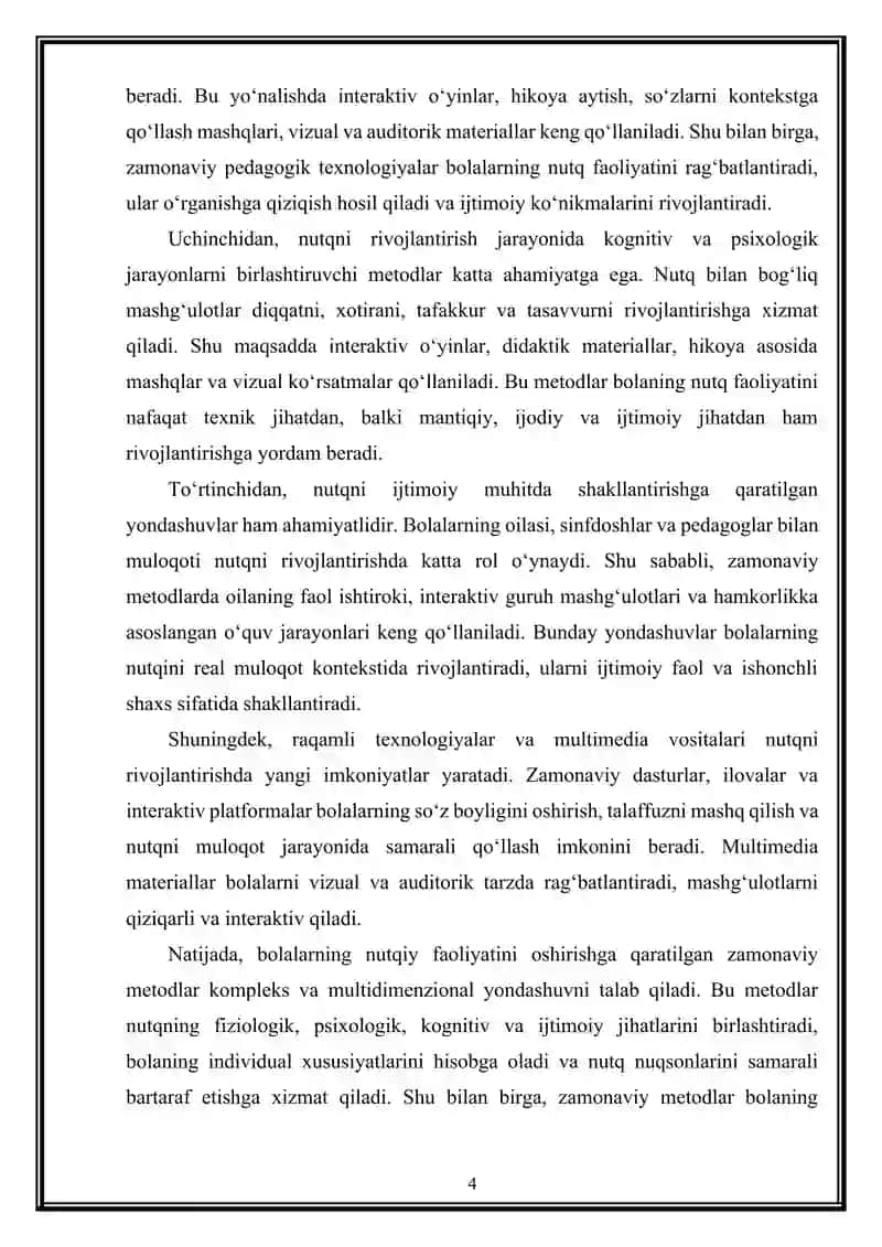 Bolalarning nutqiy faoliyatini oshirishga qratilgan zamonaviy metodlari 4