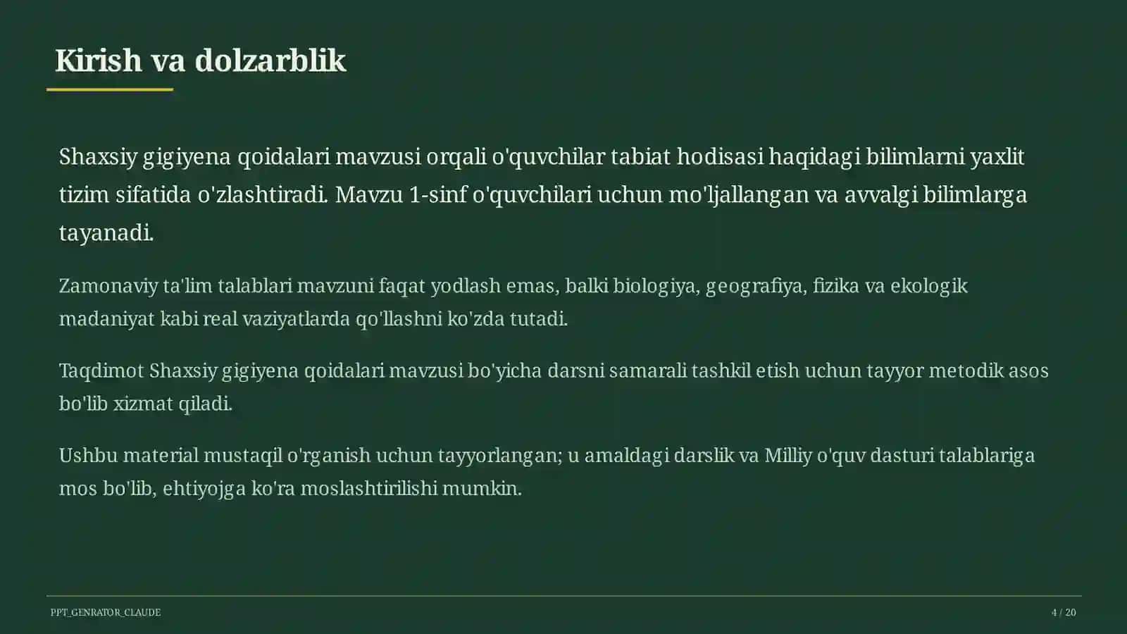 Shaxsiy gigiyena qoidalari (1-sinf) 4