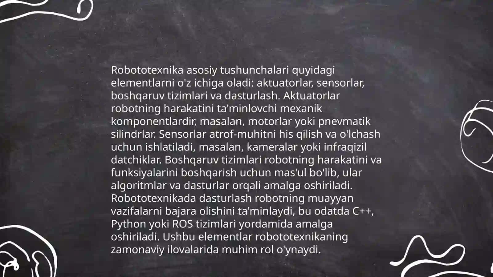 Robototexnika haqida tushuncha va hozirgi robototexnika fani o'qitilish sarf hajmi 4
