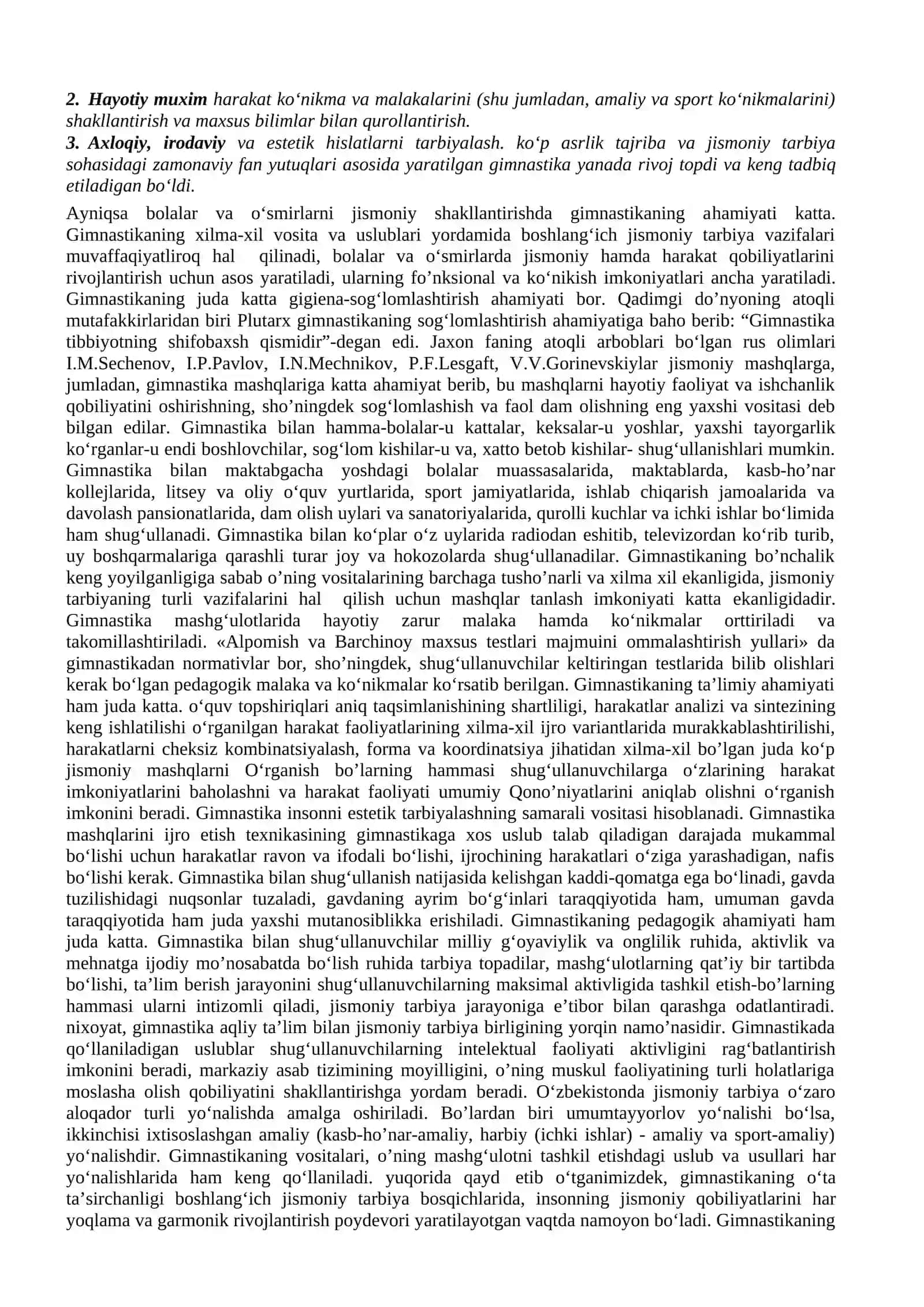 №1 Gimnastikaning rivojlanish tarixi va jismoniy tarbiya tizimidagi o’rni 4