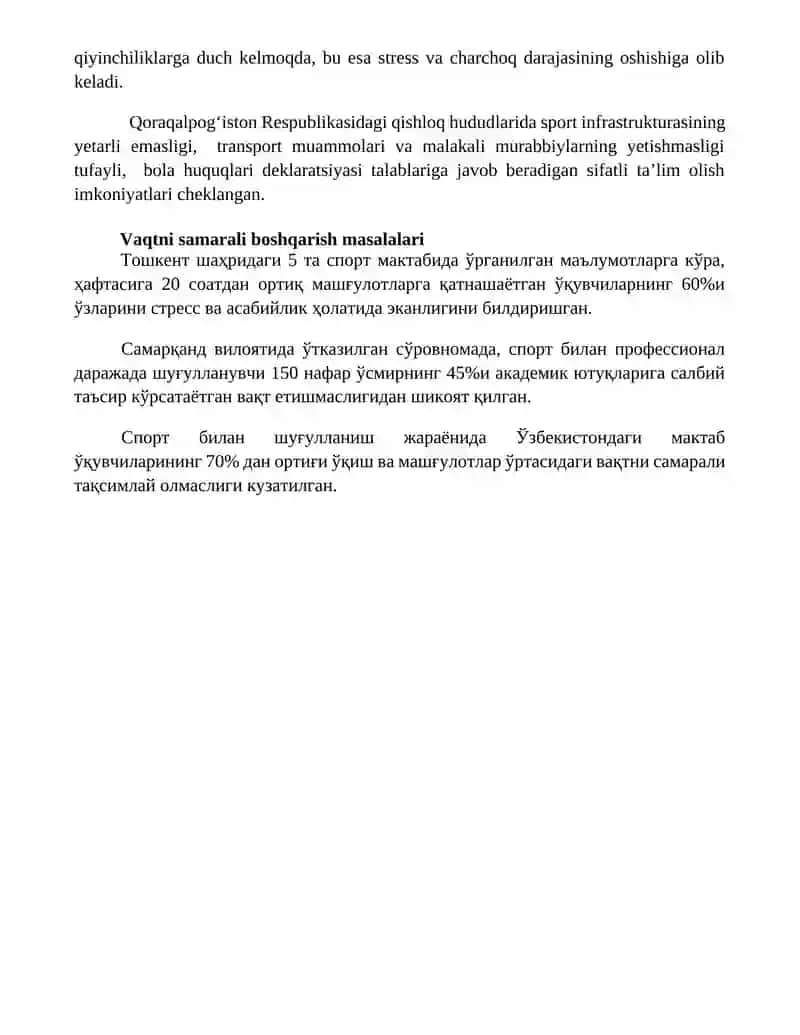 Sport bilan shug'ullanish jarayonida tarbiyaviy masalalar 4