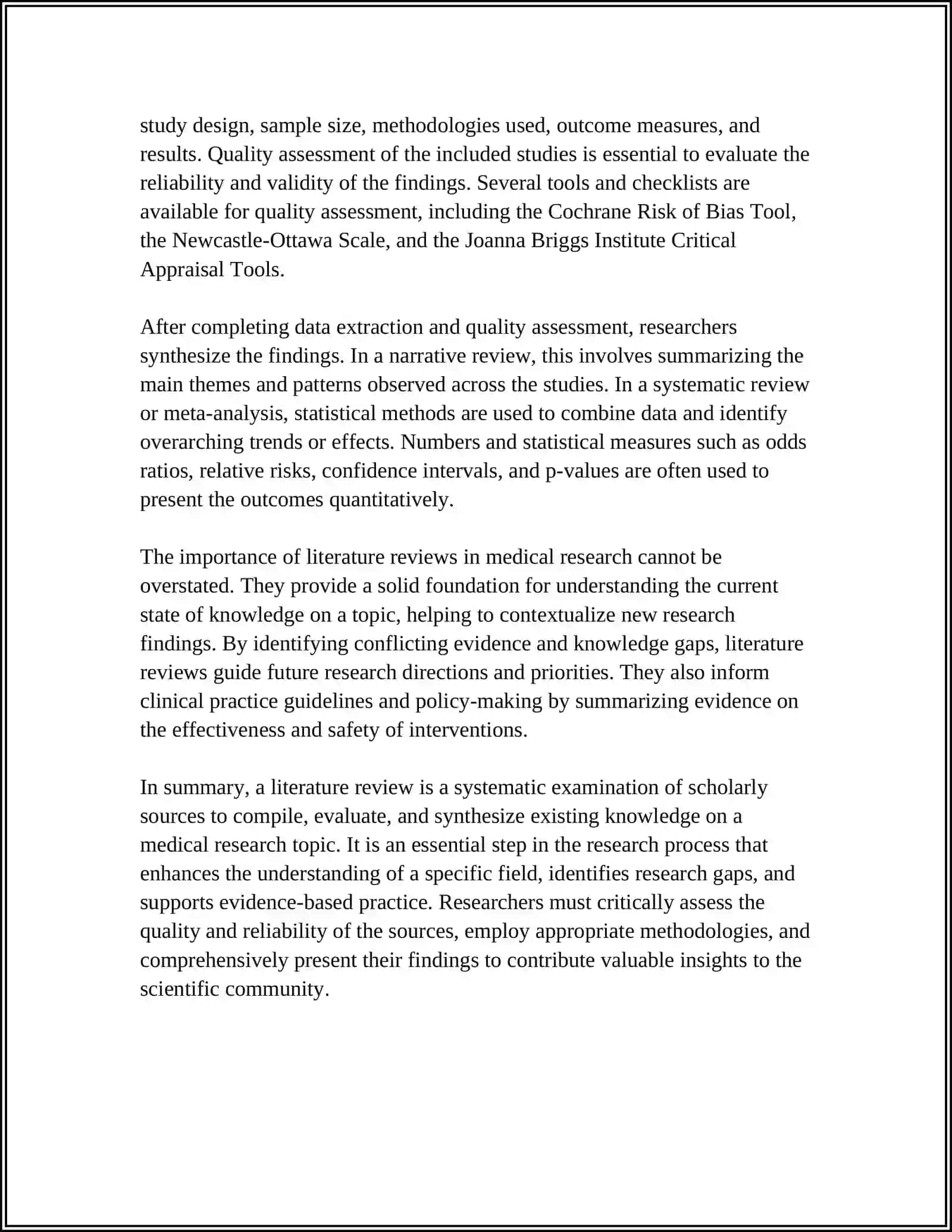 Literature Review in Medical Research 4