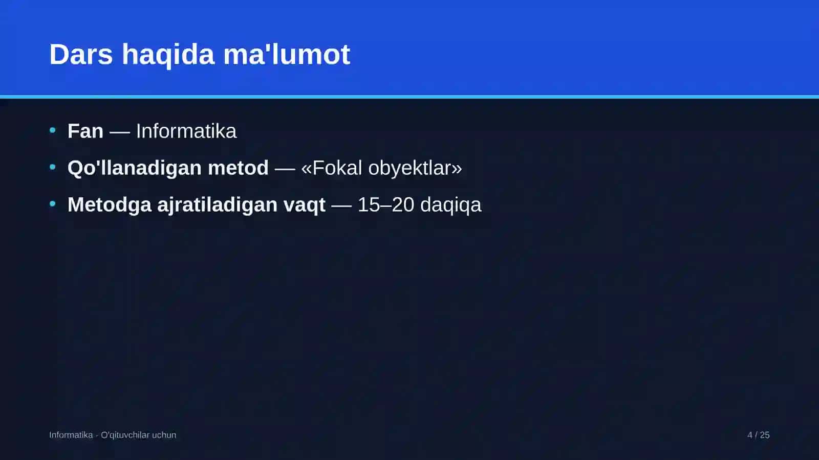informatika darslarida fokal obyektlar metodidan foydalanish 1003 4