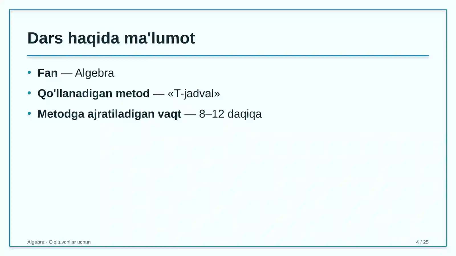 algebra darslarida t jadval metodidan foydalanish 1870 4