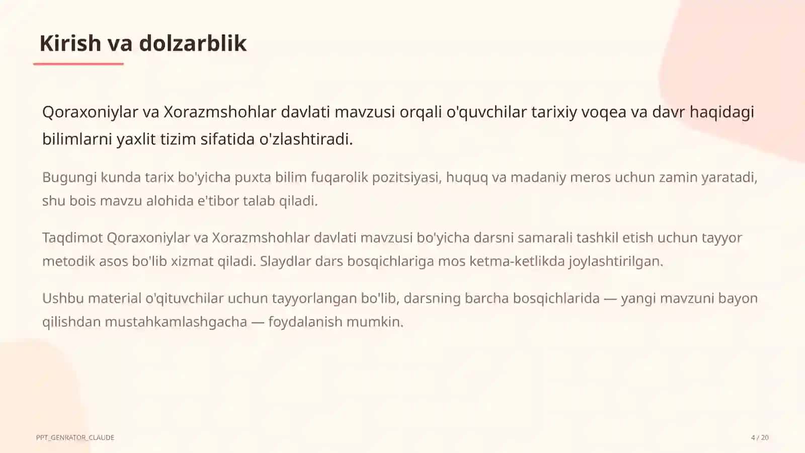 Qoraxoniylar va Xorazmshohlar davlati (7-sinf) 4