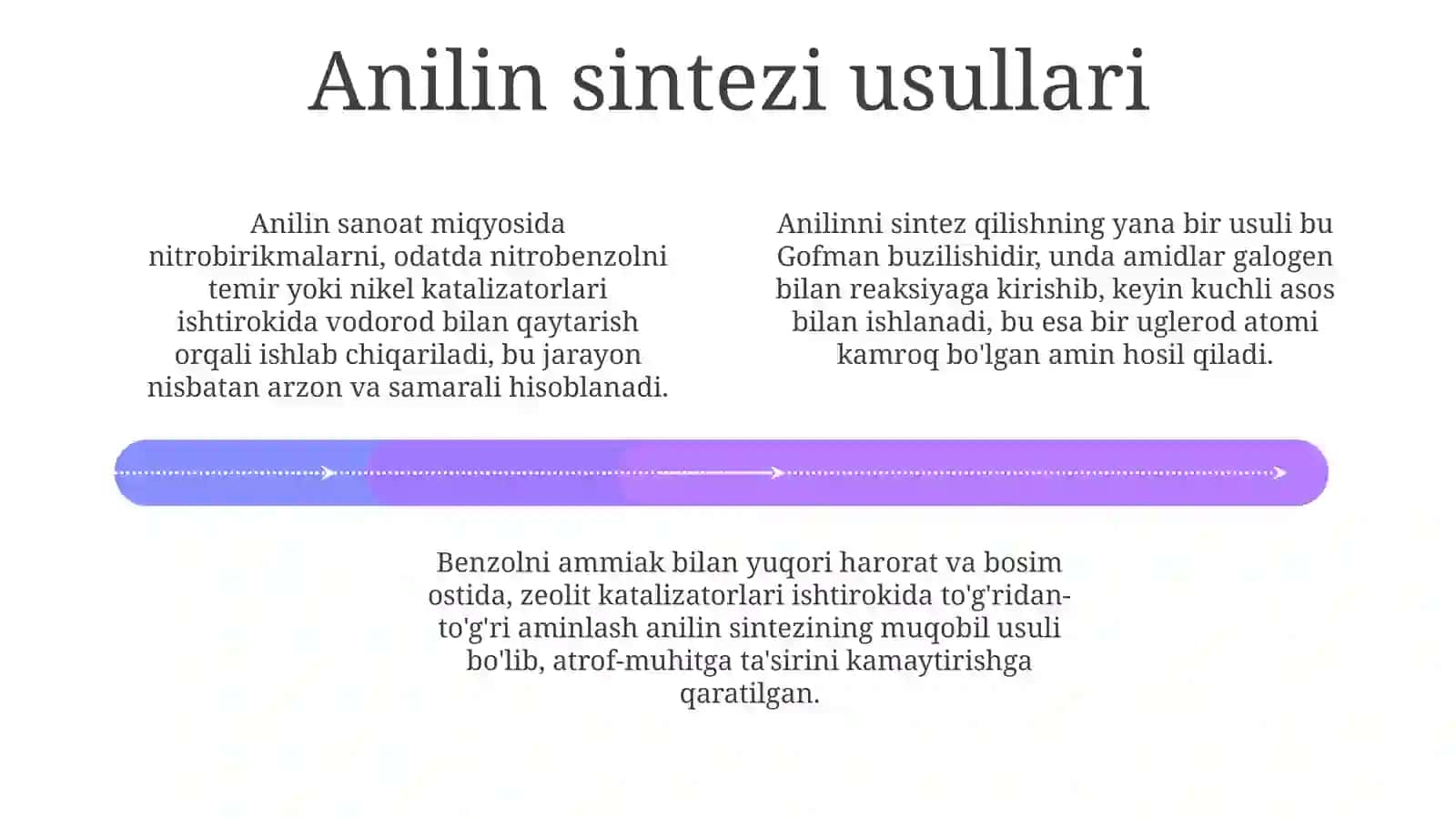 Anilin vauning sintizi tuzulishi va xossalari 4