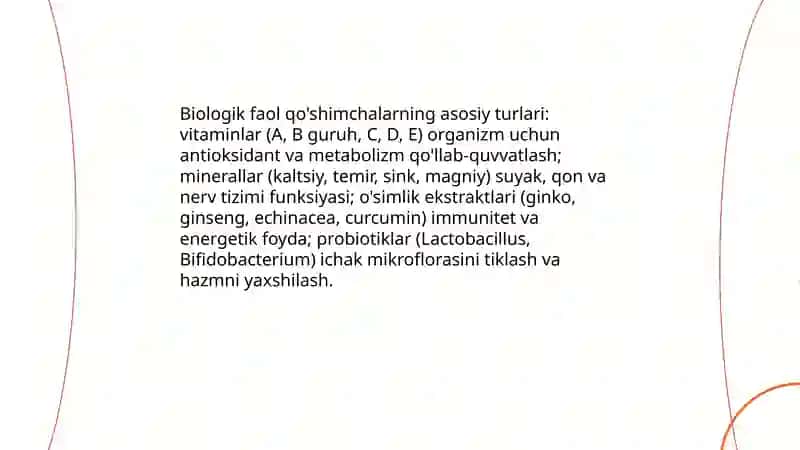 Biologik faol qo'shimchalar xaqida ma'lumot 4