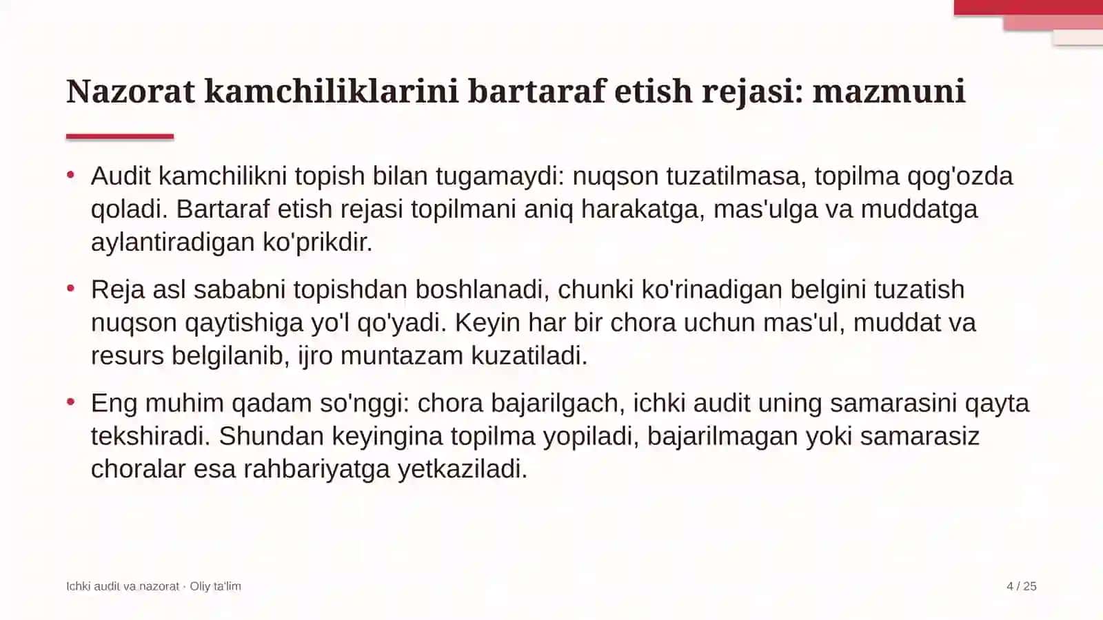 ekologik monitoring laboratoriyalarida nazorat kamchiliklarini bartaraf etish rejasini ishlab chiqish 2577 4