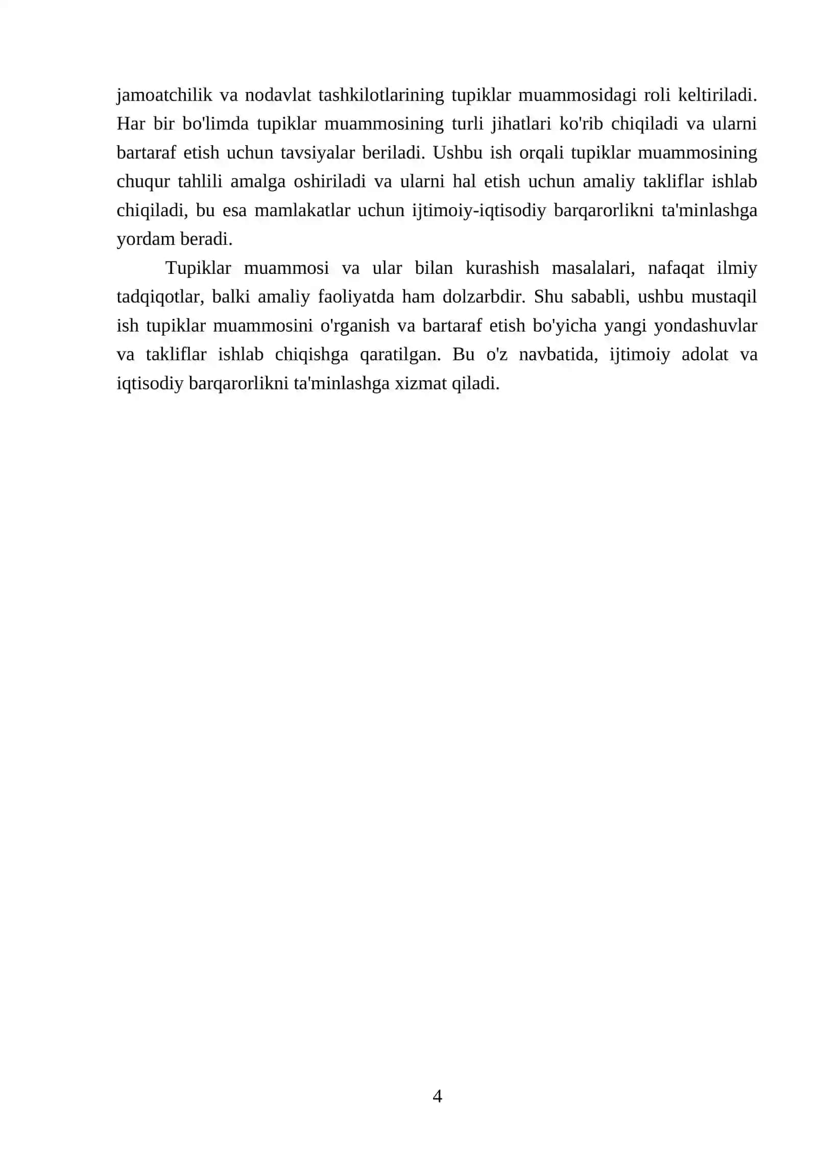 Tupiklar muammosi va ular bilan kurashish muammosi 4