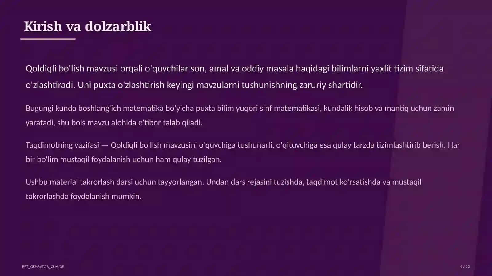 Qoldiqli bo'lish (3-sinf) 4