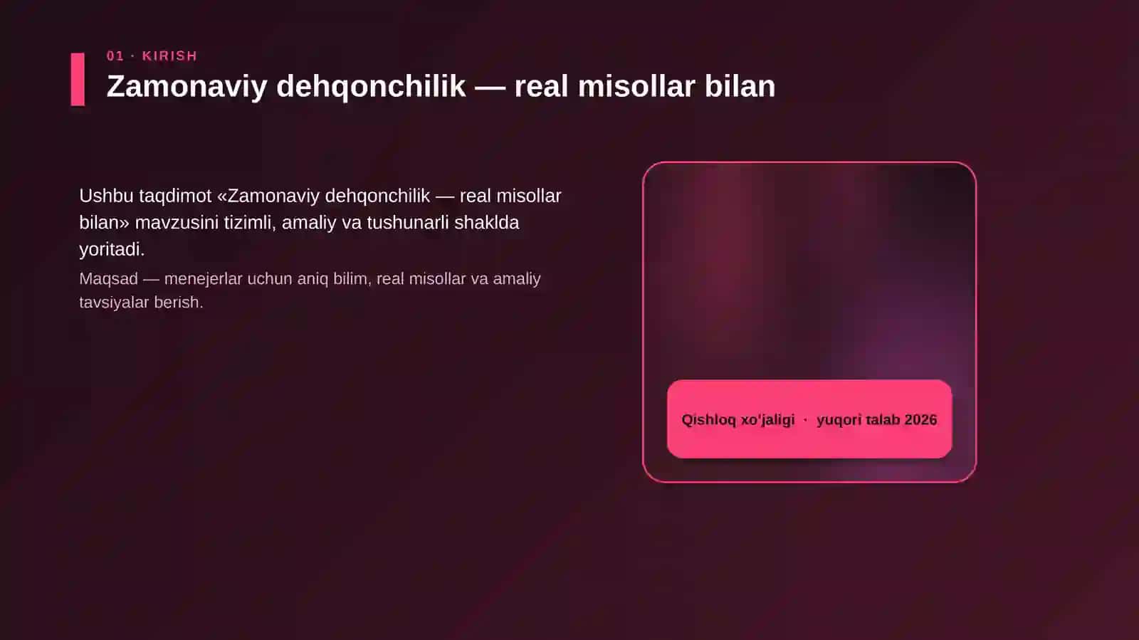 Zamonaviy dehqonchilik — real misollar bilan 4