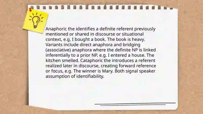 Basic meaning and function of the definite article "the" 4