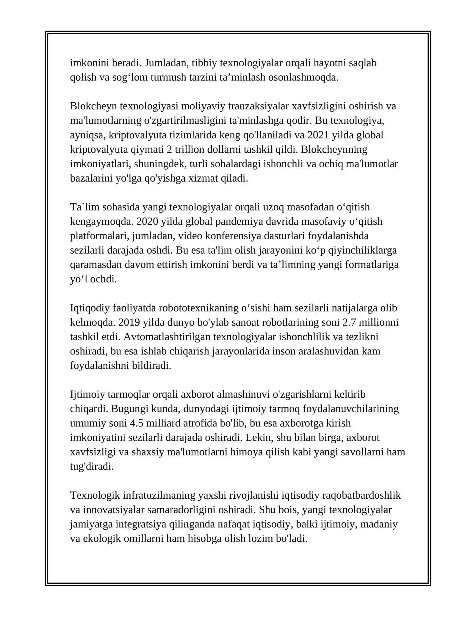 Yangi texnologiyalar va ularning jamiyatga ta'siri 4