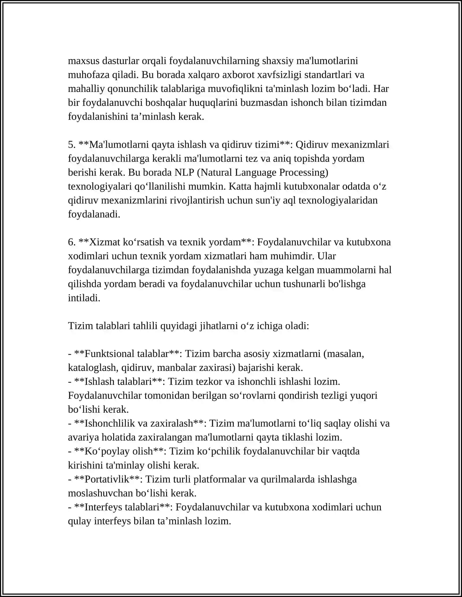 AVTOMATLASHTIRILGAN KUTUBXONANI TEXNIK VA DASTURIY TAʼMINOTLARINI TAHLIL QILISH 4
