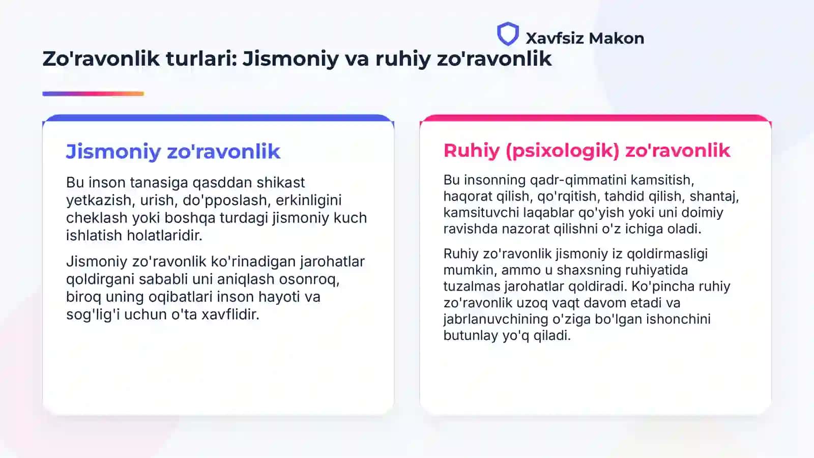 Biz zo'ravonlikka qarshimiz | Zo'ravonsiz kelajak – sog'lom jamiyat kafolati. 4