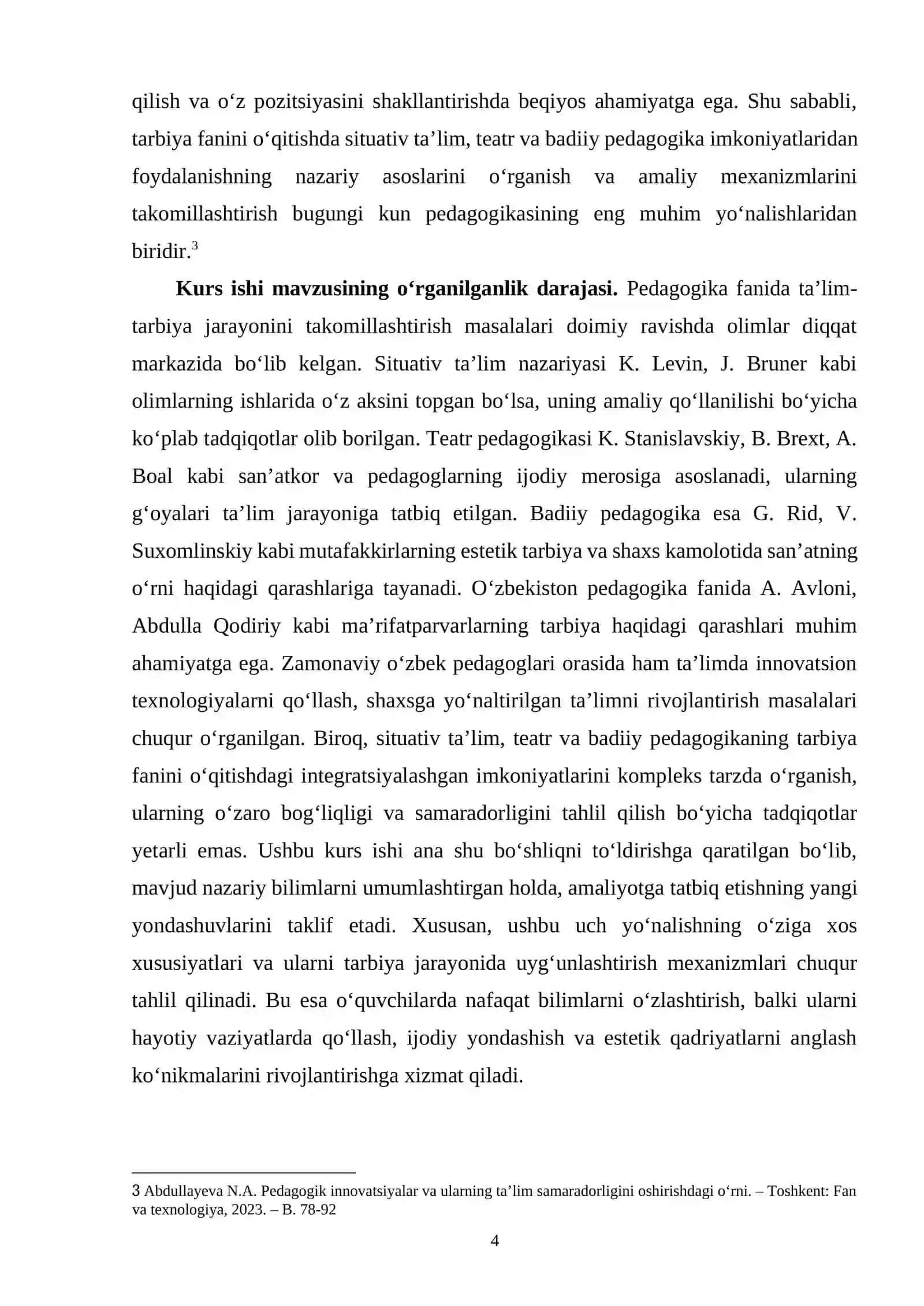 Tarbiya fanini oʻqitishda situativ ta’lim, teatr va badiiy pedagogikadan foydalanish metodikasi 4