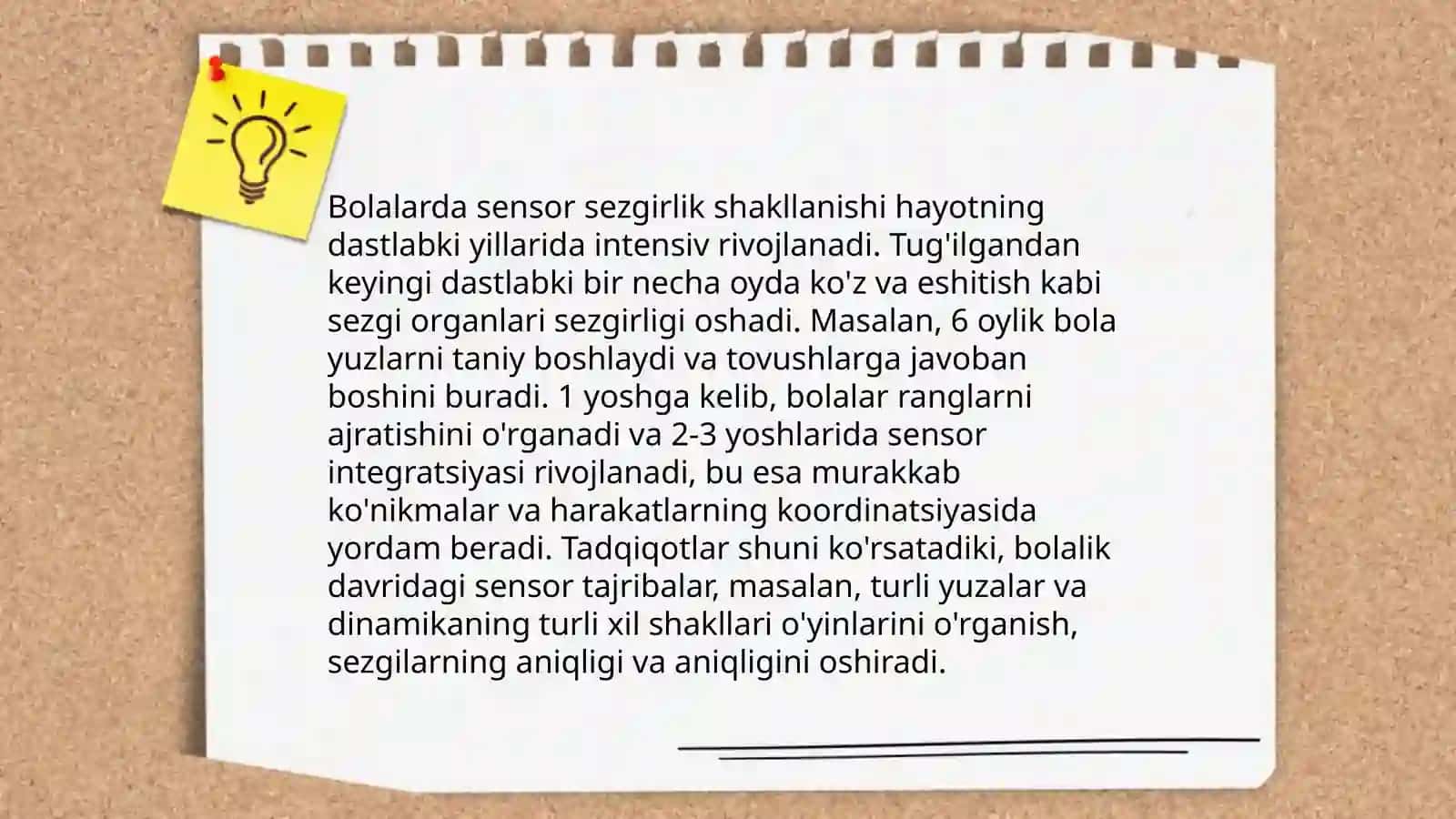 Sensor tizimining yoshga oid fiziologik va gigienik ahamyati 4