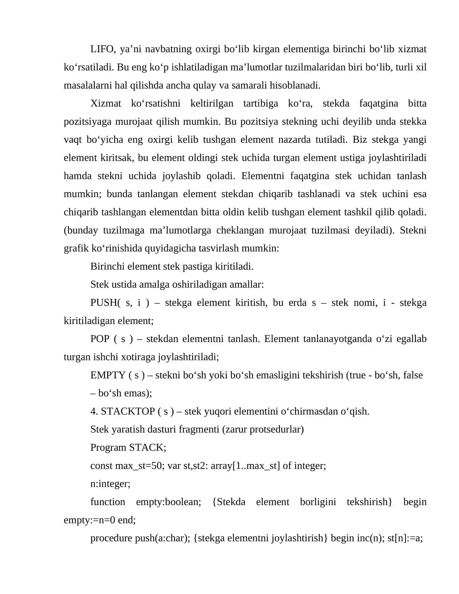 Roʻyxat koʻrinishidagi maʼlumotlar tuzilmasi 4