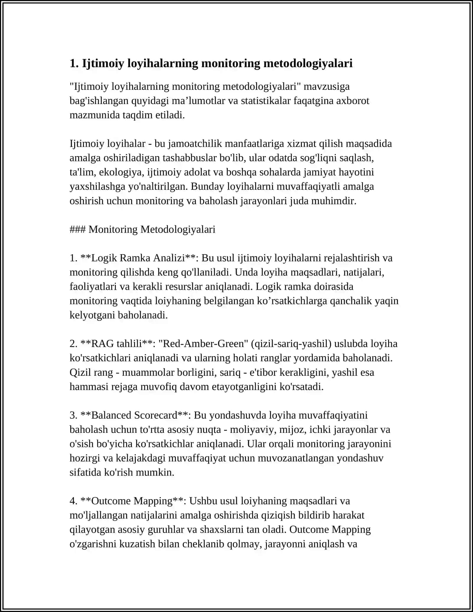 Ijtimoiy loyihalarning monitoring metodologiyalari 4