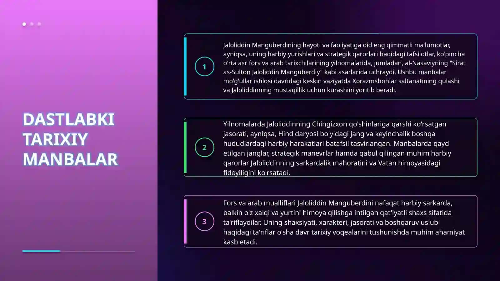 Jaloliddin Manguberdi Vatan himoyachisi va buyuk sarkarda:tarixiy manbalar va asarlarda uning vatanparvarlik, jasorat va harbiy mahoratining yoritilishi 4